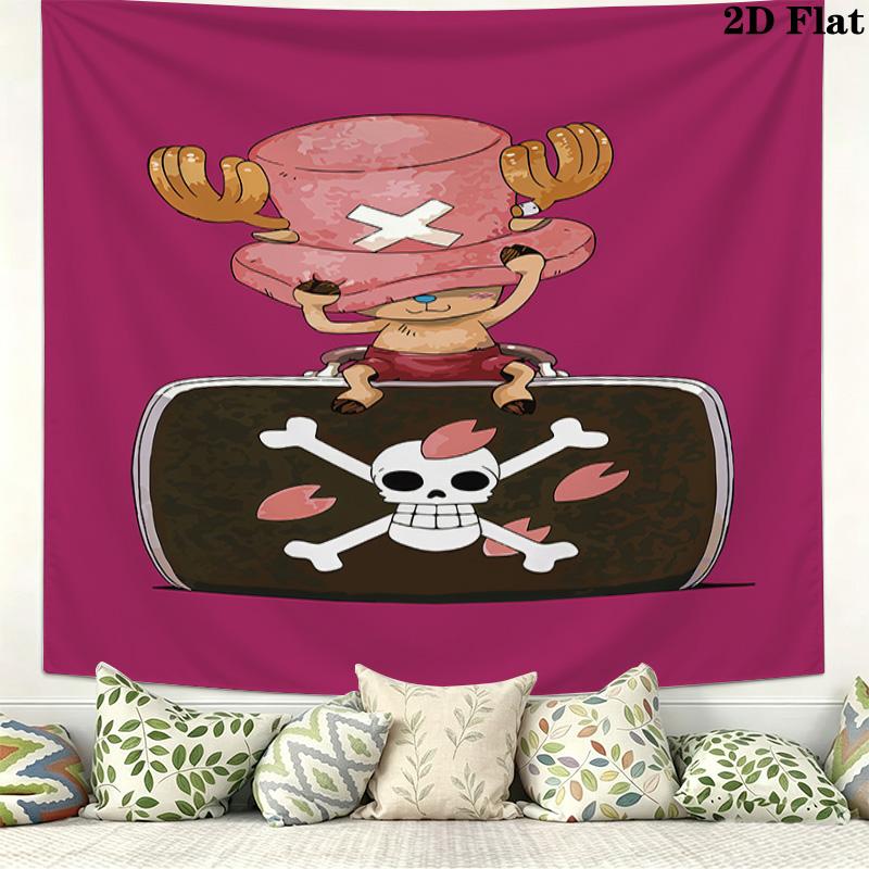 One Piece Tony Tony Chopper Wall Tapestry Aesthetic Wall Hanging Printed Fabric Blanket Decorative Tapestries for Bedroom Living Room Home Decor