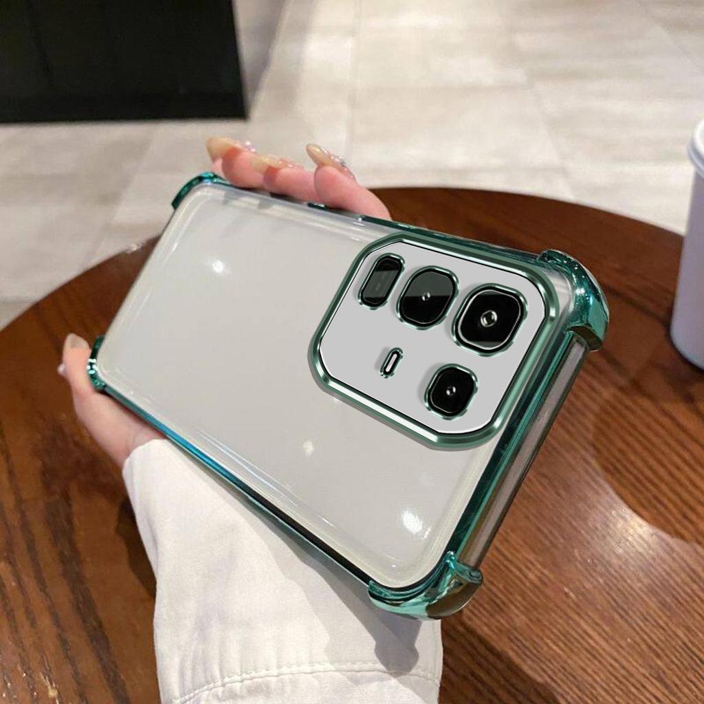 Чехол для infinix NOTE 50S 5G, 50X 5G, 50 Pro+ 5G, 50 Pro 4G, 50 4G, с гальваническим цветным ободком, прозрачная накладка на телефон