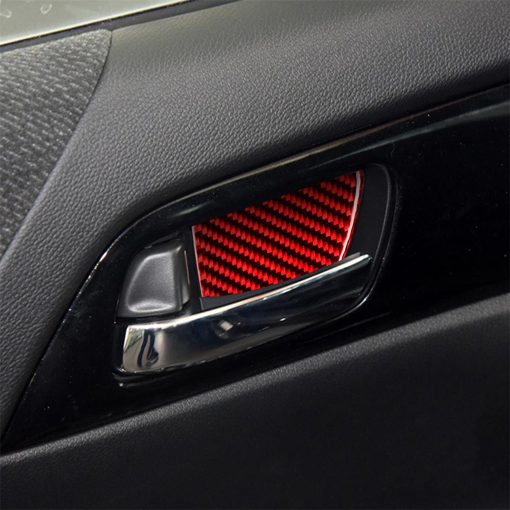 Set Real Carbon Fiber Car Door Handle Cover Trim Kit For Honda Accord 2014-2017