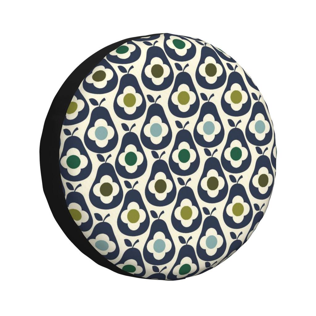Customized Blue Block Flower Spare Tire Cover Universal 4WD 4x4SUV Wheel Protective Cover Automotive Accessories 14"15"16"17"