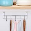 Wrought Iron Punch-Free Hanging Rack with Multifunctional Hooks for Under-Cabinet or Wardrobe Storage.