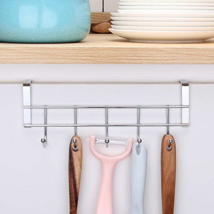 Wrought Iron Punch-Free Hanging Rack with Multifunctional Hooks for Under-Cabinet or Wardrobe Storage.