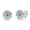 D Color 1 Carat  Moissanite Diamond  18K Gold Plated Flower Bridal  Stud Charm Earrings 2022 Trend For  Woman