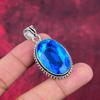 Blue Topaz Pendant, 925 Solid Sterling Silver Gemstone Jewelry, Handmade Pendant, For Thanksgiving