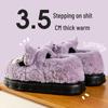 Женские черные плюшевые меховые зимние тапочки - на толстой подошве, теплые, симпатичные, дизайн 2024 года