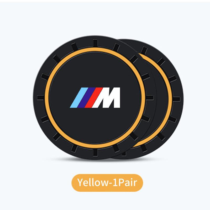 XJVYV1 For BMW 2025 Hot 2pcs Car Silicone Non-slip Water Coaster Cup Holder Bottle Mats For BMW M X1 X3 X5 X6 X7 E30 E90 M3 E84 E83 F25
