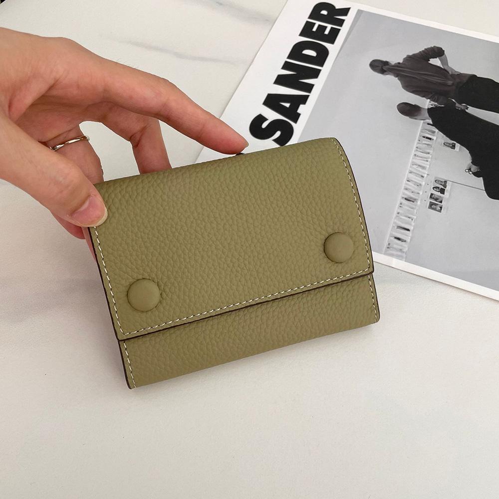 2025 Двухцветные женские кошельки из натуральной кожи, короткий кошелек, высокое качество, кошелек из первого слоя коровьей кожи, тройной кошелек-купюрник для дам