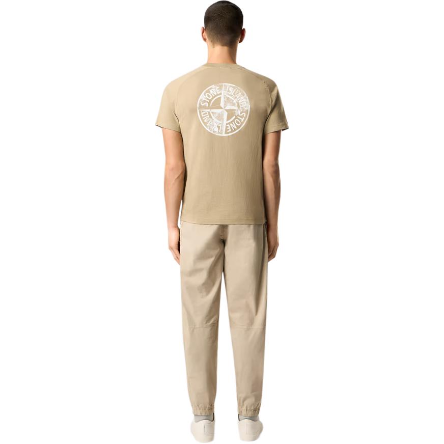 STONE ISLAND Мужская футболка с коротким рукавом и круглым вырезом с принтом, топы, светло-коричневый K1S152100020S0080-V009A