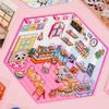 4 Набора Мультяшные Кавайные Миниатюрные Сцены Визуальные Наклейки для Складывания Миниатюрные 3D Наклейки со Сценами Пейзажей Наклейки для Рукоделия