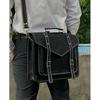 Vintage Black Leather Messenger Satchel Briefcase Shoulder Office Bag Backpack