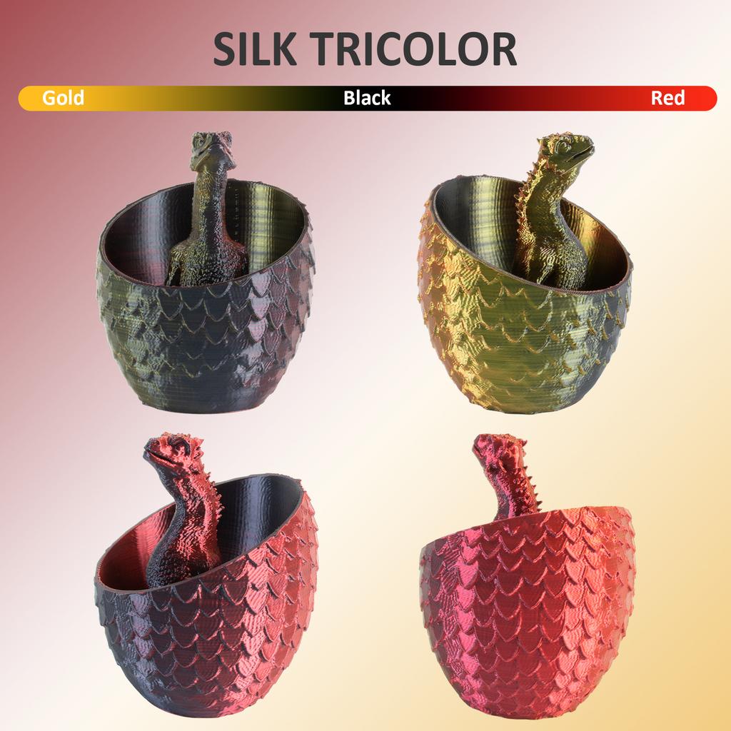 Geeetech Tri Color Silk PLA Filament, 3D Filament 1,75 mm 1KG Spool Wire (+/-0.03mm) Vacuum Packaging, Special Color