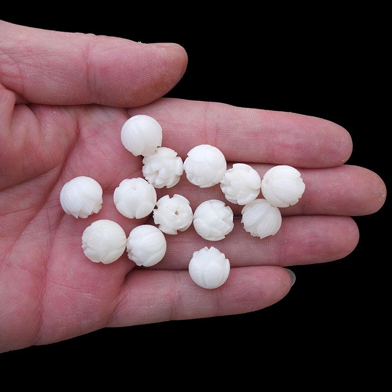 White Tip Lotus Bodhi Root Beads Bracelet Necklace Accessories Set