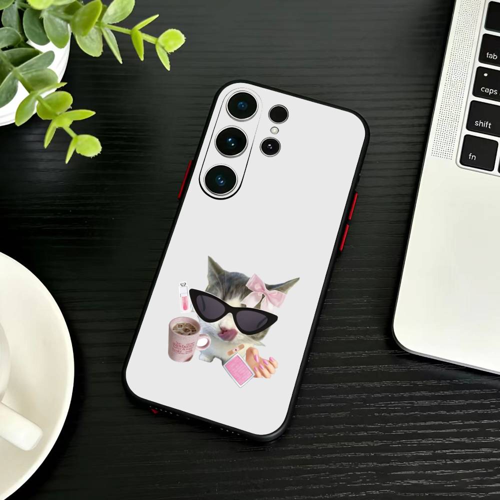 Big-eyed goofy Mouse Phone Case For Samsung S26,S25,S24,S23,S22,S21,S20,S30,Ultra,Plus,Fe,Note,5G Black Cover