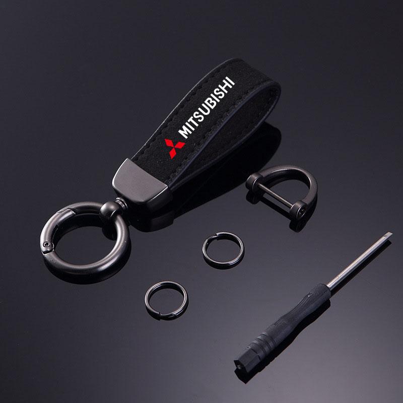 Car Keychains Ring for Mitsubishi Ralliart Lancer Outlander Pajero L200 ASX Mirage Eclipse Montero EVO9 Galant Auto Accessories PO2