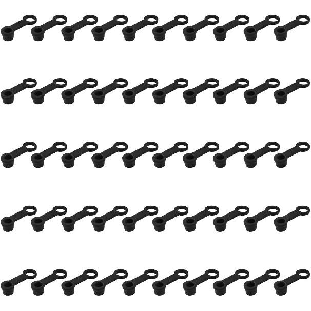 Car Brake Bleeder Screw Caps, Rubber Brake Bleeder Nipple Dust Cover Replacement with Keeper, Automotive Grease Zerk Fitting Cap Accessories for