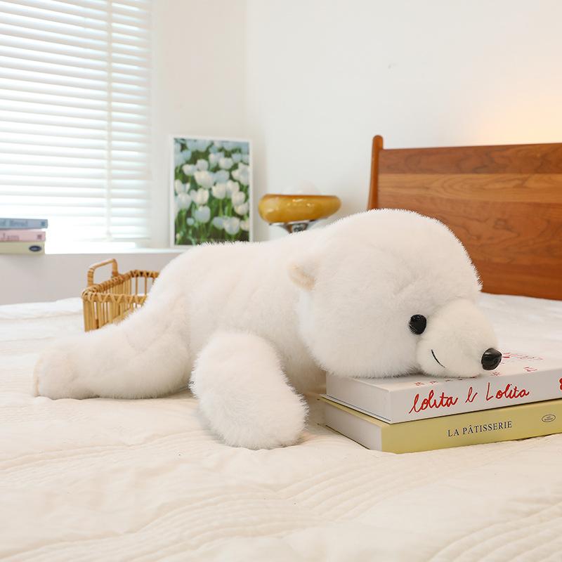 Милая лежащая плюшевая игрушка белый медведь, панда, обнимающая медведь, кукла, подарок, кукла, успокаивающая подушка для сна