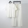 Men's Clothing Large Size Tracksuit Husband Summer Suit Linen T-shirt Fashion Male Set Chinese Style Plus Two Piece