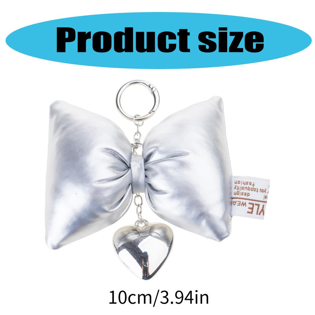 Изысканный брелок в форме сердца, милый кулон для сумки в виде сердца, материал сплав, брелоки с бантиком, идеально подходят для ключей от машины, рюкзака, DIY проектов