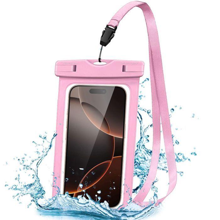 Housse Étanche - IPX8 - pour iPhone 16/15/14/13/12/11 - Rose - Souple - Compatible Face ID