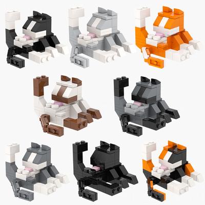 MOOXI Серия Животные 62 шт. MOC Кирпичики Фигурки Кошек DIY Строительные Блоки Детские Обучающие Игрушки Для Детей Подарок на День Рождения MOC3042-3045