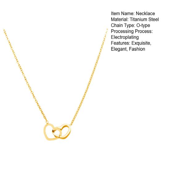 Двойное ожерелье в форме сердца Полое ожерелье с подвеской в форме сердца Цепочка на День святого Валентина День рождения Годовщина