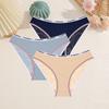 FINETOO 3Pcs Lace Hollow Out Panties Cotton Letter Print Briefs Girl Sexy Fashion Striped Solid Panty Girls' Breathable Lingerie
