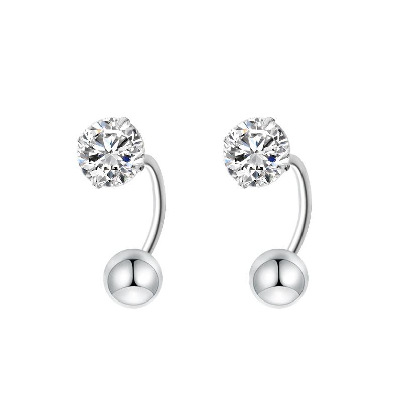 Женские серьги-гвоздики с бриллиантами, простой темперамент, модные и универсальные, нежный стиль