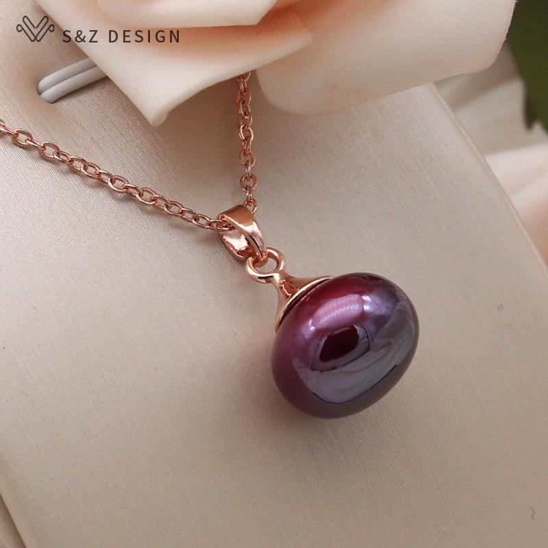 Модное винно-красное круглое ожерелье с подвеской для женщин, розовое золото, цвет ключицы, цепочка, ювелирные изделия