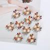 Rhinestone Buttons For Hair Pins Clothing 10Pcs Sparkling Pearl Flower Decorative Handmade DIY Crafts Apparel Sewing Accessories