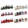 Christmas Train Decoration Wooden Festive Mini Train Ornament Xmas Train Centerpiece for Mantel Dining Table Happy New Year Gift