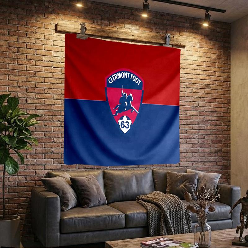 Clermont Foot Crest Design Tapestry Playroom Tapestry, Accessories for Bedroom,Livingroom, dormitory Room Wall Decor Fan Birthday Gifts