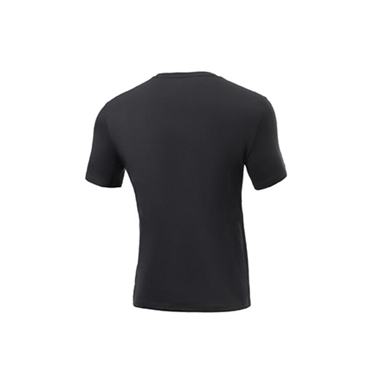 Мужские футболки Li Ning Черные с круглым вырезом Умеренный прямой крой ATSS479-3