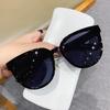 Fashion Cat Eye Sunglasses Woman Designer Shades Oversized Retro Mirror Sun Glasses Female Clear Lens Vintage Gafas De Sol
