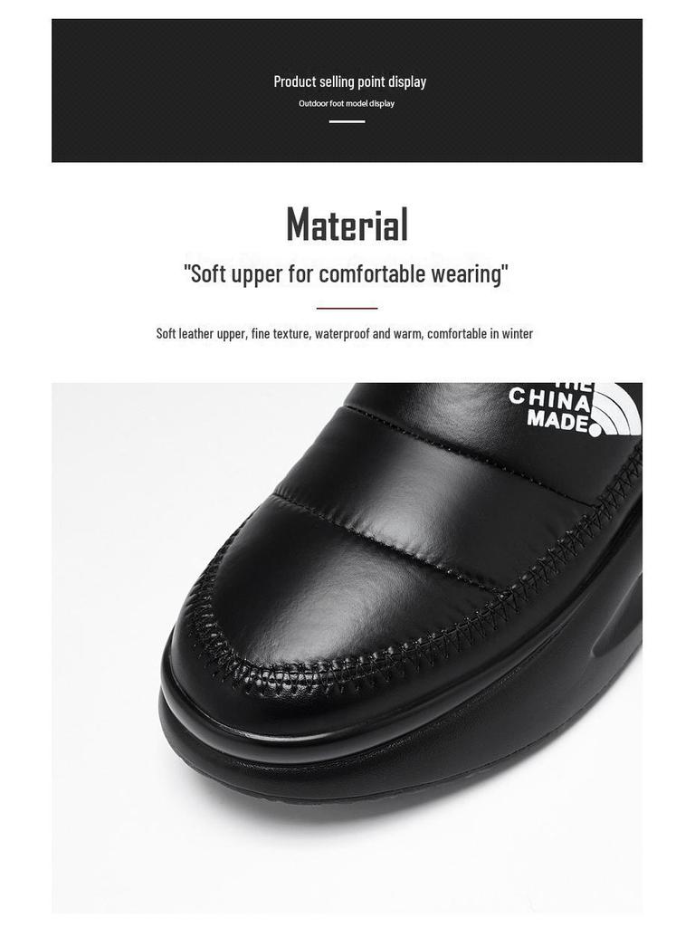 Men's Northeast Anti-Freeze Snow Boots, Autumn/Winter Velvet-Lined, Warm, Outdoor, Cold-Resistant, High-Top Cotton Shoes.