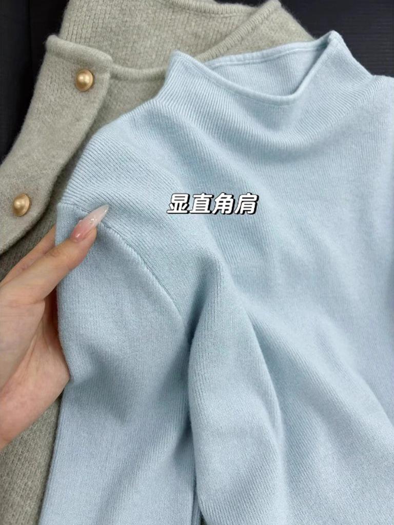 Повседневный внутренний топ однотонного цвета с полувысоким воротником, утолщенная трикотажная рубашка с длинным рукавом для осени и зимы, с воротником-стойкой и флисовой подкладкой