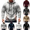 Мужская спортивная повседневная толстовка с капюшоном, кардиган с капюшоном на молнии, многокарманное пальто с капюшоном