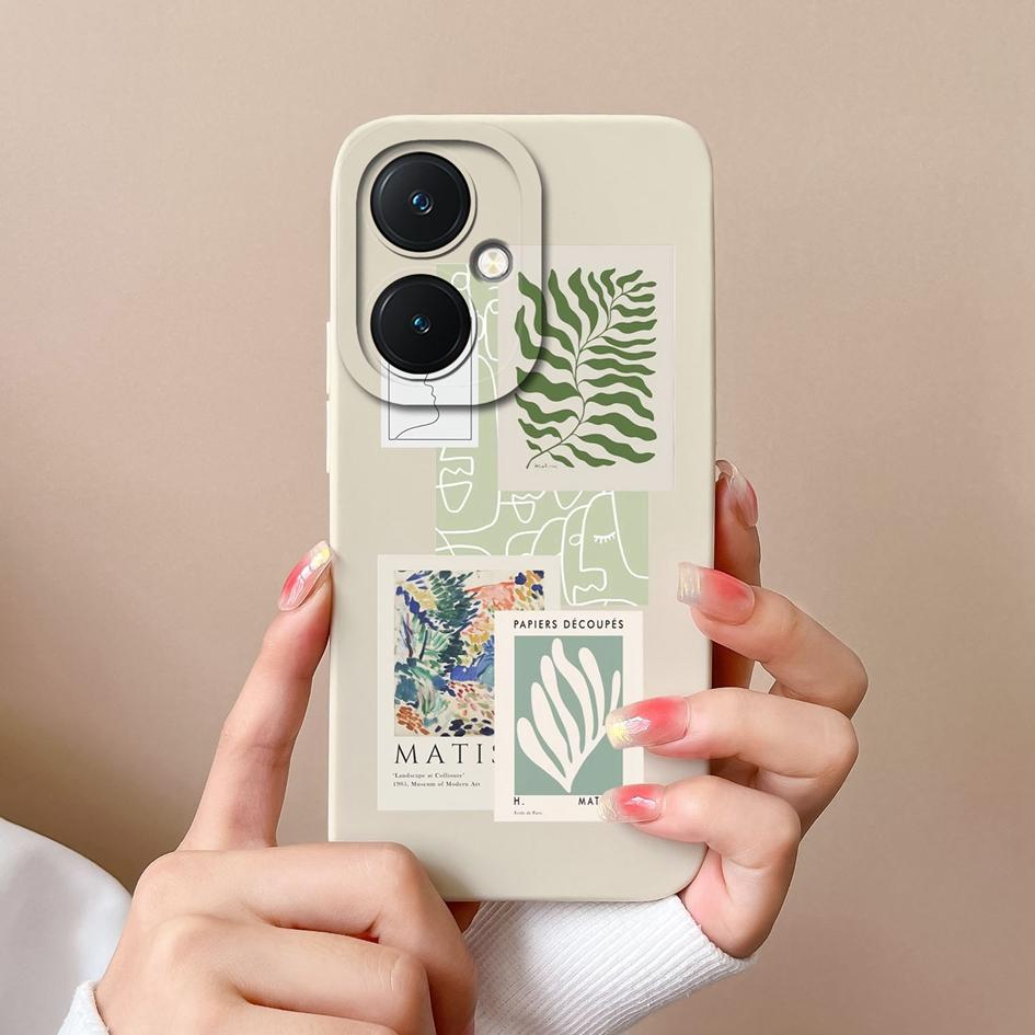 Чехол для телефона для Vivo Y27 V29 Lite Y36 Pro X90 Y17S Y78 + Задние обложки Модные этикетки Защита камеры Мягкий жидкий силикон Роскошный корпус для Vivo Capas