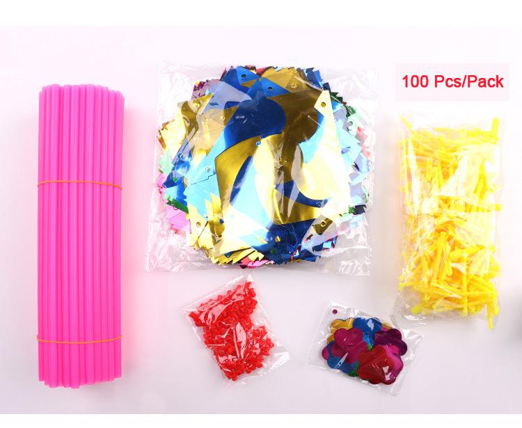 100 Pcs/Pack Colorful Sequins Windmill Toys Children Small Handmade DIY Plastic Wind Spinner Garden Decor Outdoor Toy Gift