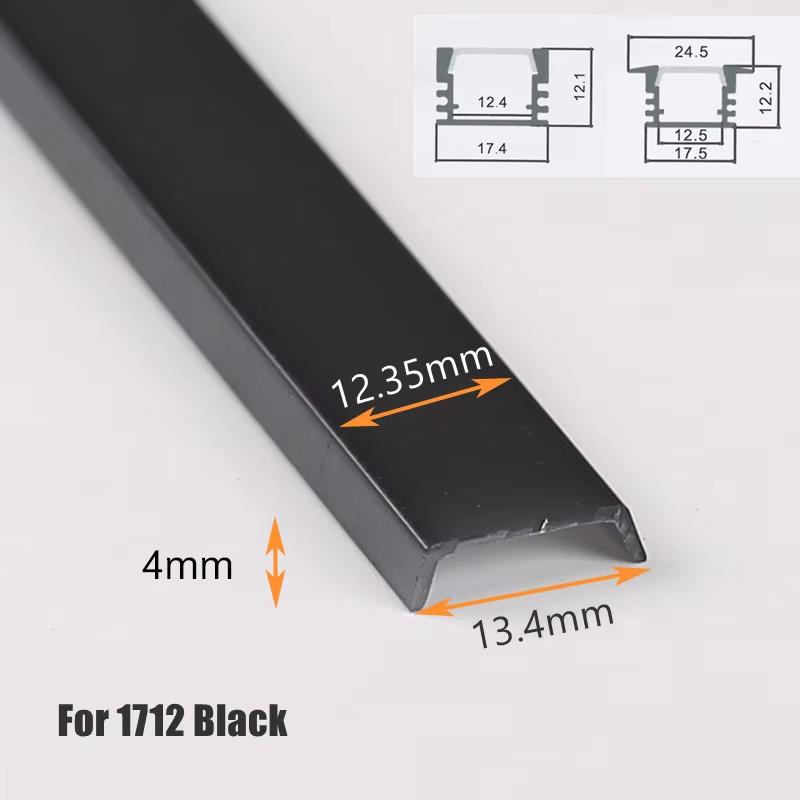 0,5 м светодиодный алюминиевый профиль рассеиватель молочно-белый черный чехол из поликарбоната для U/V/W/Y-образного канала жесткий стержень полоса света замена абажура