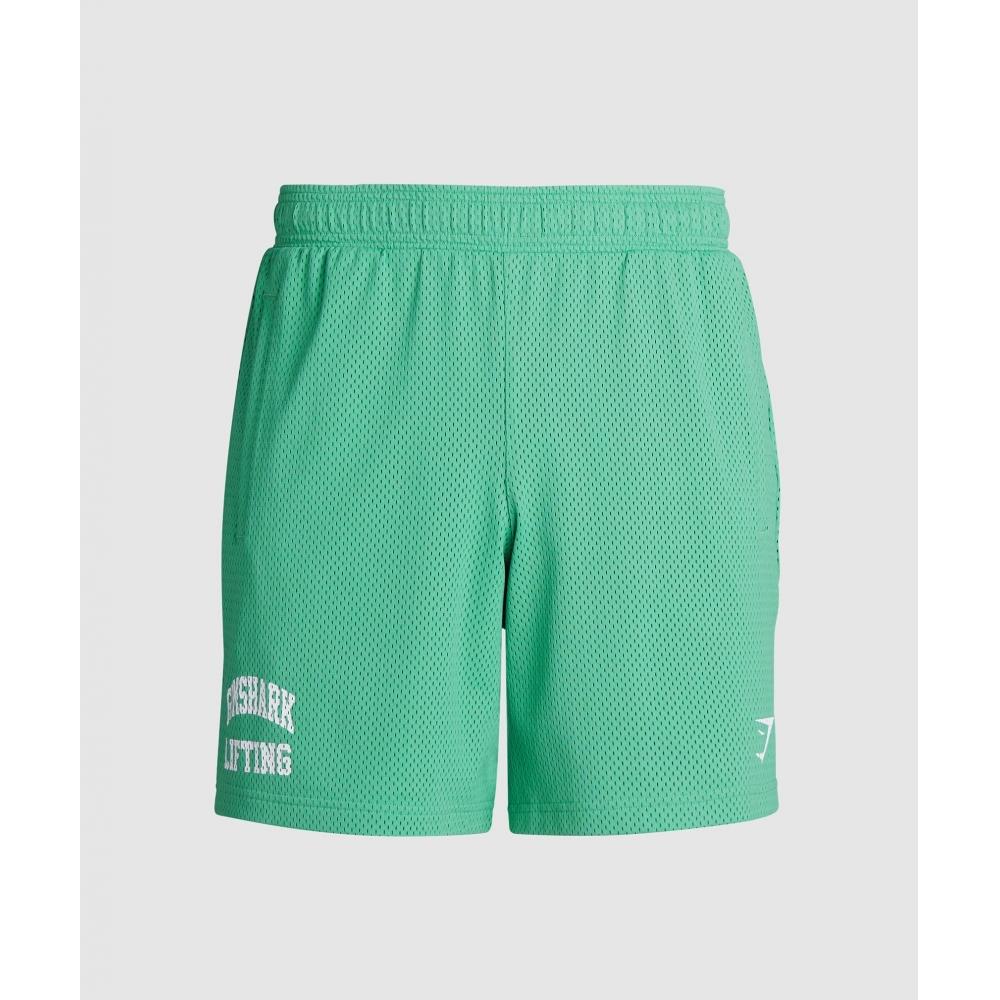 Gymshark Шорты Lifting Mesh 7 Лагунный зеленый A6a3o Ech2