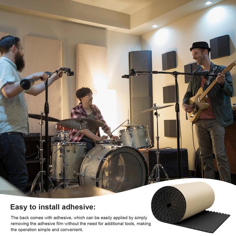 1M/2M Sound Absorbing Panel Sound Pads Acoustic Panels Noise Reduction Panels Waterproof Sound Barrier Self Adhesive Sound Proof