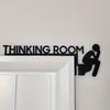 1 шт. Современный металлический знак на дверь туалета - настенная скульптура Thinking Room, произведение искусства для домашнего декора, декоративная подвеска на дверную раму