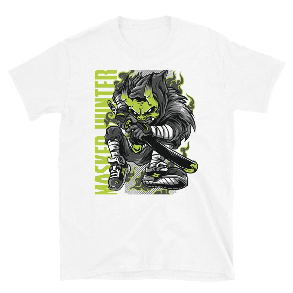 Masked Hunter Fantasy Monster Art Retro Classic Everyday Graphic T-Shirt