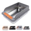 Cat Litter Box Stainless Steel Large Capacity Top Entry Anti Splashing Metal Litter Pan with Leakpro