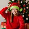 Fluorescent Green Santa Hat Glow-in-The-Dark Christmas Party Hat for Adults Kids Festive Holiday Photo Prop