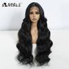 Элегантная синтетическая кружевная парика Body Wave с кружевной передней частью для женщин 30" Омбре Блонд Кружевной фронтальный парик Термостойкое волокно Косплей парик