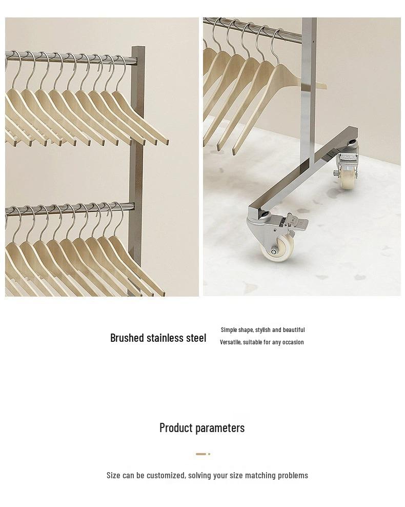 Stainless Steel Multi-Layer Clothes Rack: Floor-Standing, Large Capacity, Brushed Silver for Men and Women’s Pants.