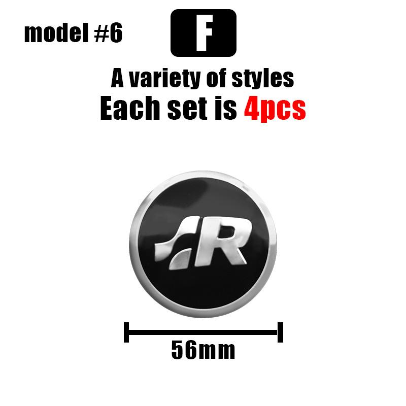 4pcs 56/60/65mm Volkswagen Car Wheel Center Cover Stickers Hub Cap For VW R Golf Touran Octavia Motion GTI Polo Auto Accessories