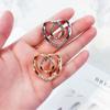 Women Gift Fashion Crystal Love Heart Three-ring Scarf Buckle Scarf Ring Brooch Shawl Clip