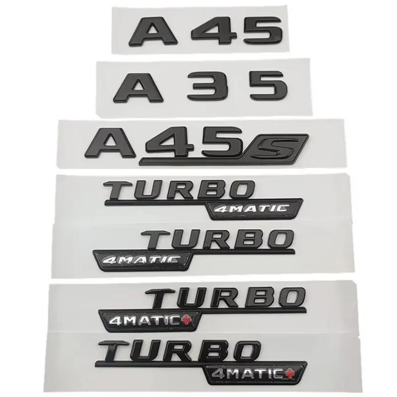 JCG1 ABS For Mercedes Benz A 35 45 AMG W177 W176 A35 A45 A45S TURBO 4MATIC Car Trunk Letters Emblem Badge Logo Stickers Accessories